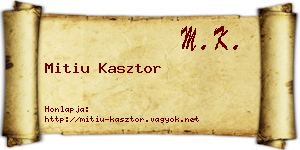Mitiu Kasztor névjegykártya